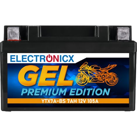 Electronicx YTX7A-BS GEL Motorradbatterie 12V 7Ah - Wartungsfrei - Motorrad Quad (1/5)
