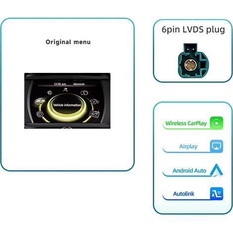 CarPlay sans fil Android Auto, Compatibilité pour les modèles de véhicules de luxe, Installation facile, NBT (1/2)
