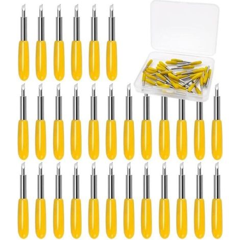 30pcs 30° Lames de Rechange pour Machines de Découpe de Vinyle (Jaune)-Crezuo (1/4)