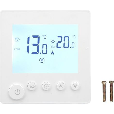 Thermostat de Chauffage Écran LCD Intelligent Régulateur de Température Ambiante Programmable pour Maison Chaudière à Murale au Sol (1/5)