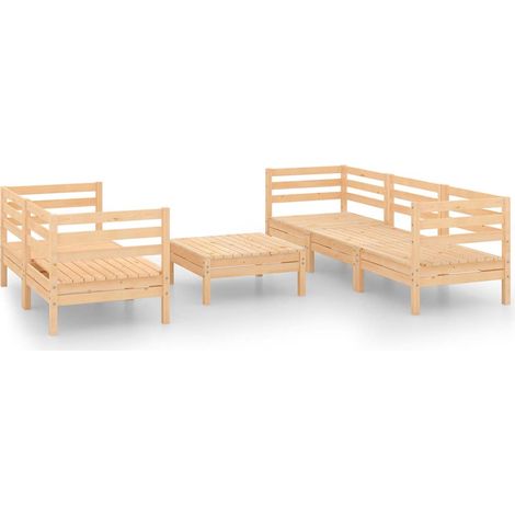 Set Divani da Giardino 6 pz  Salotto da Giardino in Legno Massello di Pino (1/5)