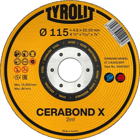 TYROLIT Schruppscheibe CERABOND X115x4mm CA24Q-BFK (1/2)