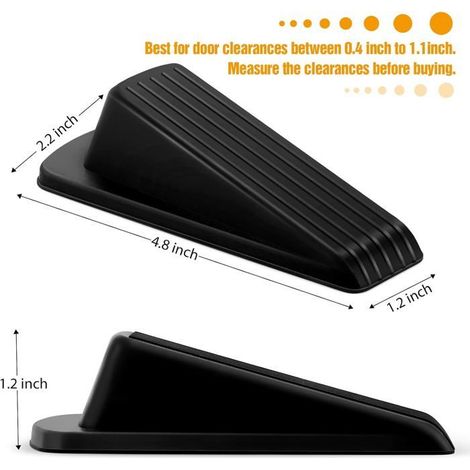 Lot de 3 butées porte caoutchouc noires – Antidérapantes, robustes – Pour portes lourdes – Protègent sol (1/5)