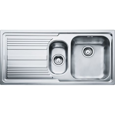 Lavello 2 vasche Franke LLL651 Dekor 100x50 inox gocciolatoio sinistro (1/2)