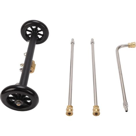 Accessoire de nettoyeur haute pression de 40 cm (16 pouces) pour châssis avec raccord rapide 6,35 mm (1/4 pouce), nettoyeur haute pression 2 en 1 de 4400 PSI avec balai à eau pour le nettoyage du dess (1/5)