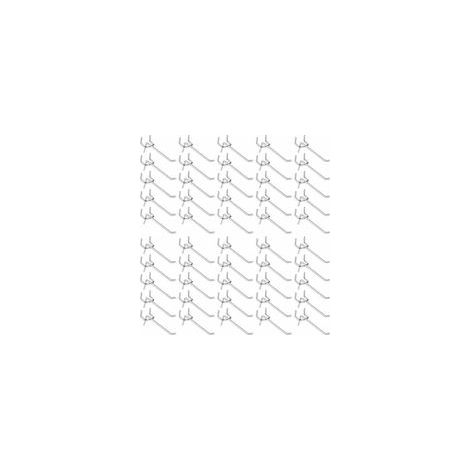 Lot de 50 crochets pour panneau perforé, crochets pour étagères murales pour présentoirs à panneaux perforés, garage, atelier, outils, rangement, crochets pour étagères murales. (1/4)