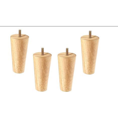 Set of 4 wooden furniture legs, 12cm sofa legs, mid-century style sofa legs for sofas, beds, armchairs, cabinets (1/5)