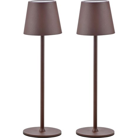 Lot de 2 Lampe aluminium étanche IP54 rechargeable USB-C intensité variable intérieur extérieur