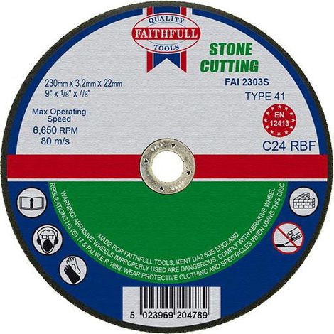 Faithfull Stone Cut Off Disc 230 x 3.2 x 22.23mm