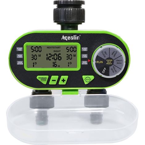 2 Programmateur Arrosage 2 Voies Indépendantes, Vanne Électronique, Retard Pluie, Robinet Jardin (1/5)