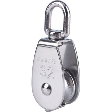 Poulie simple en acier inoxydable 304, moufle pivotante pour corde de levage M32 (1/5)
