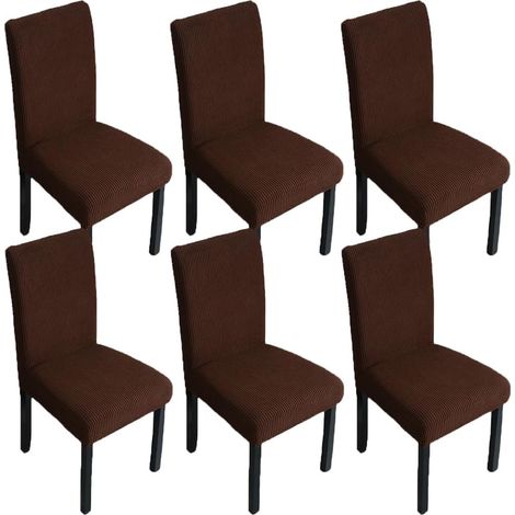 Housse de Chaise Lot de 6, Extensible Universel Housse de Chaise Salle à Manger Lavable Moderne Couverture Protecteur de Chaise pour Restaurant, Fete Banquet, Cuisine Decoration (1/5)