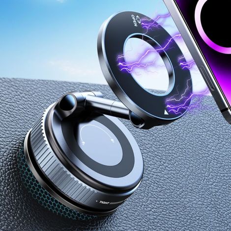 Verbesserter magnetischer 360°-Nano-Gel-Saugnapf-Handyhalter, kompatibel mit MagSafe [Saugnapf über 49 kg und maximale Magnetkraft von 1360 gf], kompatibel mit iPhone 16 Pro Max.