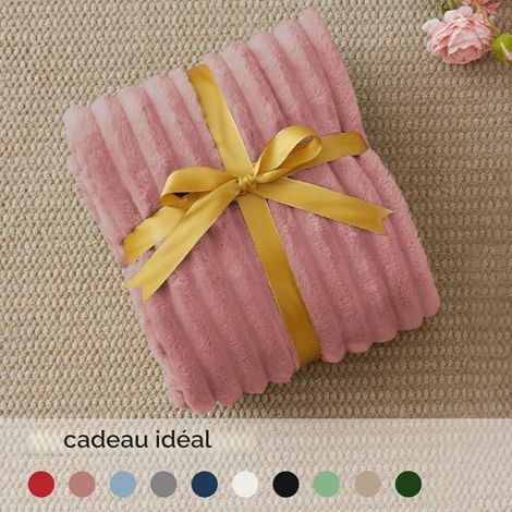 Pid Rose Couverture Poire pour Canape 125x150 Cadeau Cocooning Doux et Chaud,Moelleux,Idée Déco 125 x 150 cm Rose ROSE COUVERTURE (1/5)