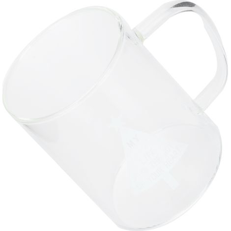 Verre à lait transparent 350ml avec anse pour café, thé et cuisine - Pine (1/5)