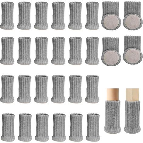 28 Stück Stuhl Socken, Stuhlsocken FüR Eckige Stuhlbeine, Stuhlsocken FüR Eckige Stuhlbeine, Stuhlbeinsocken Gestrickte, Schutzkappen FüR Stuhlbeine, füR MöBel, Tisch, Bodenschutz (1/5)