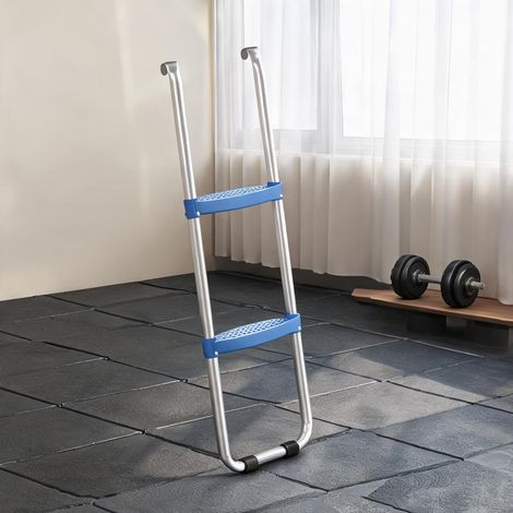 Échelle de trampoline bleue 2 marches antidérapantes acier (1/5)