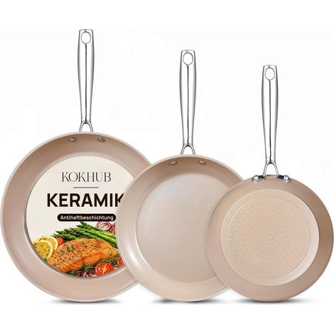 Pfannenset 3-teilig Keramik Antihaft 20/24/28 cm Induktion Backofenfest