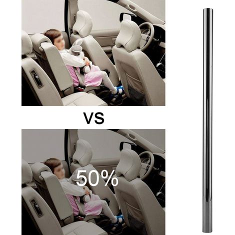 Film de protection solaire pour vitres de voiture 50x100cm, anti-rayures, isolation thermique, protection UV (50%) (1/5)