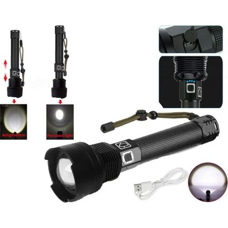 TrAdE Shop Traesio - Torcia Tattica/militare Led Cree T6 Ricaricabile Zoom 2 Batterie P516-p70 V2 - (1/7)