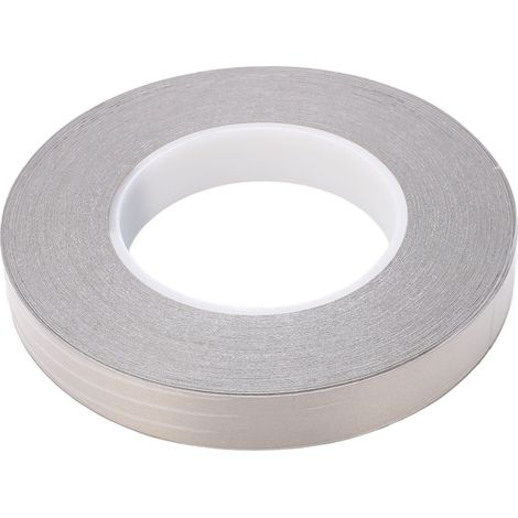 Ortviai Ruban Adhésif Conducteur en Tissu – 19 mm x 50 m, Épaisseur 0,12 mm, Simple Face, Gris Argenté