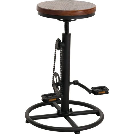Tabouret de bar HWC-N19, chaise de bar tabouret de comptoir, hauteur réglable pivotant repose-pieds industriel métal mas