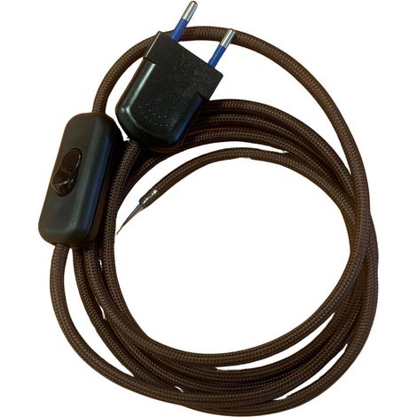Cable textil con interruptor y clavija 2m – Kit eléctrico para lámparas (1/5)