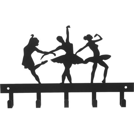 Porte manteau mural moderne en fer noir avec protection (1/5)
