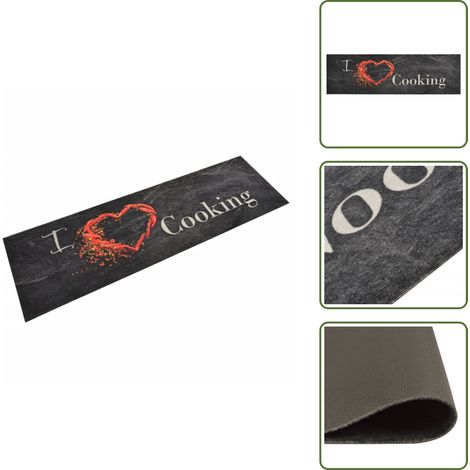 Tappeto da cucina antiscivolo - vidaXL Tappeto da Cucina Lavabile Nero Cucinare 45x150 cm Velluto - Tappeto da cucina flessibile