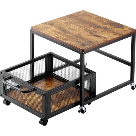Mophorn Supporto per minifrigo con contenitore, capacità 198 libbre, carrello mobile e ruote girevoli, supporto per frigorifero per bevande per bar del caffè, minifrigo organizer