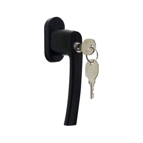 Manilla de ventana con llave Eva, aluminio negro brillante KINTECH