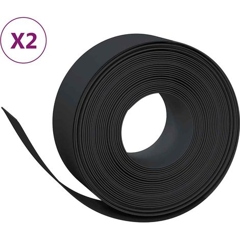 Bordures de jardin 2 pcs noir 10 m 20 cm polyéthylène