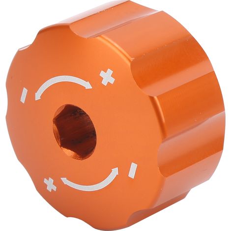 CNC-gefräster Einstellknopf aus Aluminium für hinteren Stoßdämpfer, Drehbolzen passend für 950/990 Adventure, orange (1/5)
