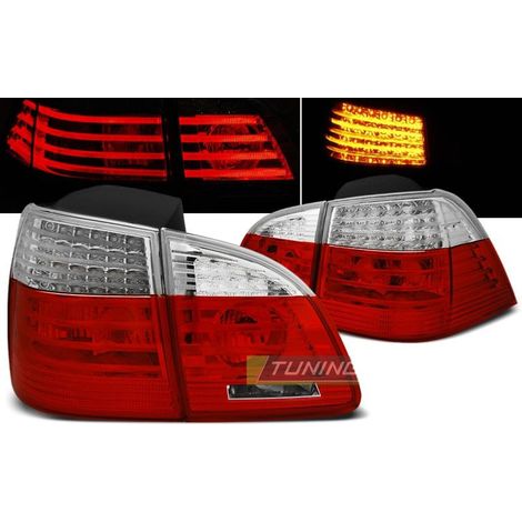 Paire de feux arriere BMW serie 5 E61 Break 04-07 LED rouge blanc (1/3)