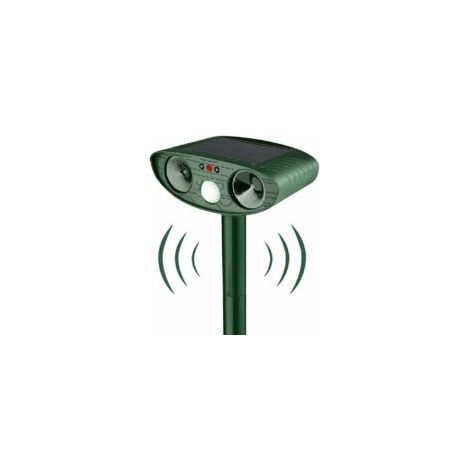 Répulsif Chat Ultrason, Repulsif Chat Solaire, Répulsif Ultrason Anti Rongeurs avec Détecteur de Mouvement, Étanche Repulsif Chat Exterieur pour Anti Chats Chiens Souris Ratons Animaux de Jardin- Crez (1/4)