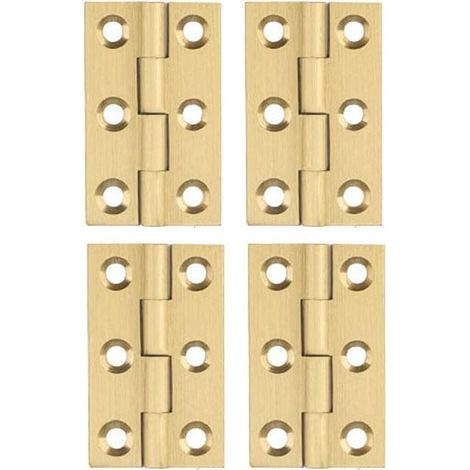 Kupferscharnier – Mini-Klappscharnier, Haushaltsbeschläge, Schrank- und Schubladenscharnier, Türscharniere (38 x 23 x 1,2 mm) – 4 Stück (1/5)