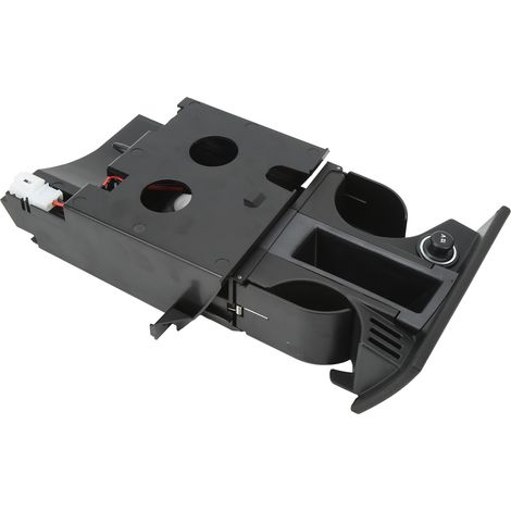 Cendrier/porte-gobelet/porte-monnaie de voiture 7H2858601, insert porte-boissons, convient aux véhicules Transporter Campmobil noirs à conduite à droite. (1/5)