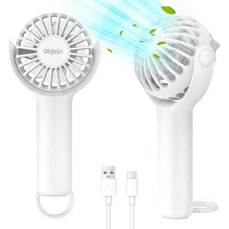 Mini ventilateur portable 2 en 1 avec support porte-clés, ventilateur de bureau silencieux et puissant, fonctionnant sur piles.-AquaForge (1/5)
