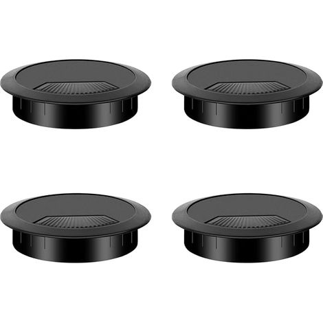 Passe Cable Bureau, Trou de Câble Bureau, Trou de Gestion des Câbles de Bureau de 60 mm, Cache-Câble Organisateur de Câbles Rond pour Bureau, Maison, École, Rangements de Câbles (Noir) (1/5)