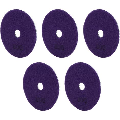 Kit de 5 disques de polissage diamantés humides de 10 cm (4 pouces) à grain doux pour marbre, granit et céramique, grain 800 (1/5)