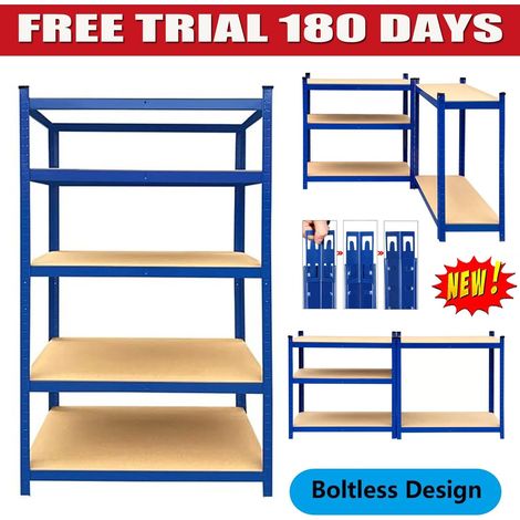 Steckregal 5 Stöckiges Garage Regal Gewächshaus Utility Aufbewahrung Rack 170cm
