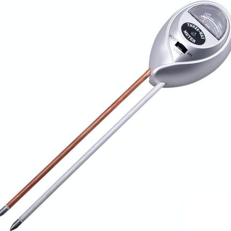 Testeur De Sol - Humidité pH Température Lumière Nutriments - Sonde Acier Inoxydable 25,4 Cm - Pour Plantes En Pot Jardin Balcon - 1 Pièce