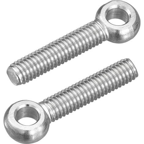 Quatre boulons à œil, en acier inoxydable 304, adaptés aux machines en acier inoxydable 304, aux boulons à œil de vannes à guillotine et aux fixations de tuyaux en acier (M6 x 30 mm). (1/5)