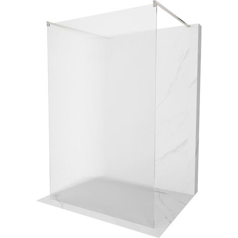 Mexen Kioto freistehende Duschwand 120 x 200 cm, 8 mm dick, gebürstetes Nickel - 800-120-002-97-09 (1/5)