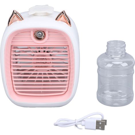 Ventilador de Mesa con Nebulizador, Diseño Zorro, Batería 800mAh y Tanque 220ml, Silencioso y Portátil – Ideal para Oficina y Viajes (1/5)