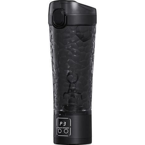 Elektrischer Protein-Shaker, Sportflasche, automatisches Mixen, ideal für Sport, Fitness, Fitnessstudio, Camping und Outdoor-Aktivitäten. Tragbar und wiederaufladbar (schwarz). (1/5)