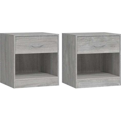vidaXL Mesitas de noche 2 unidades con cajón gris Sonoma (1/2)