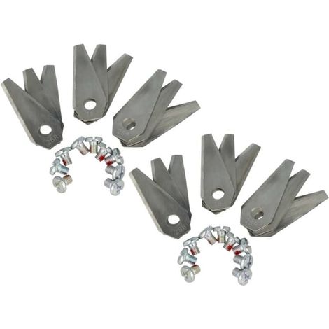 18 lames de rechange acier pour tondeuse robot Bosch Indego S+ 400, XS 300, S+ 500 et S 500 - couteaux compatibles, finition argentée, lot de 18 pièces (1/4)