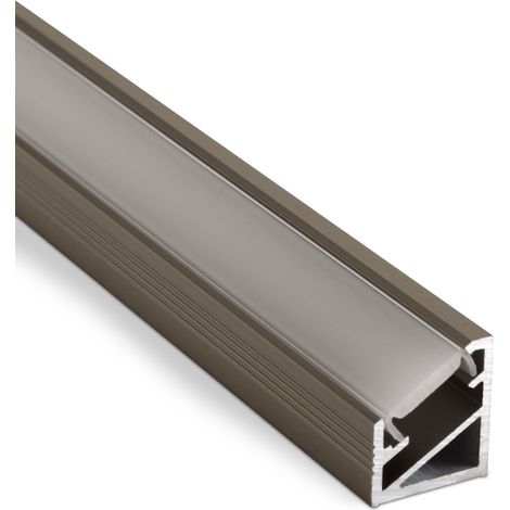 3er Pack - LED Profil-66 Edelstahloptik 2m Opal für LED Streifen (1/4)