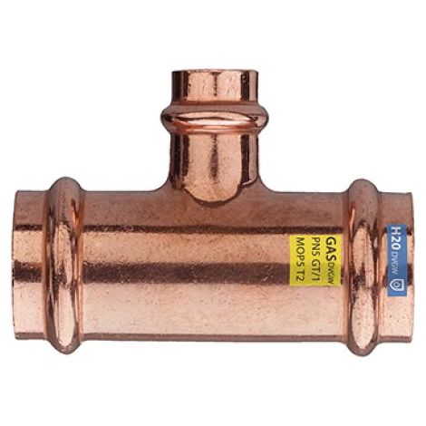 T RIDOTTO FFF IN RAME A PRESSARE ACQUA/GAS Diam. 18 x 15 x 18